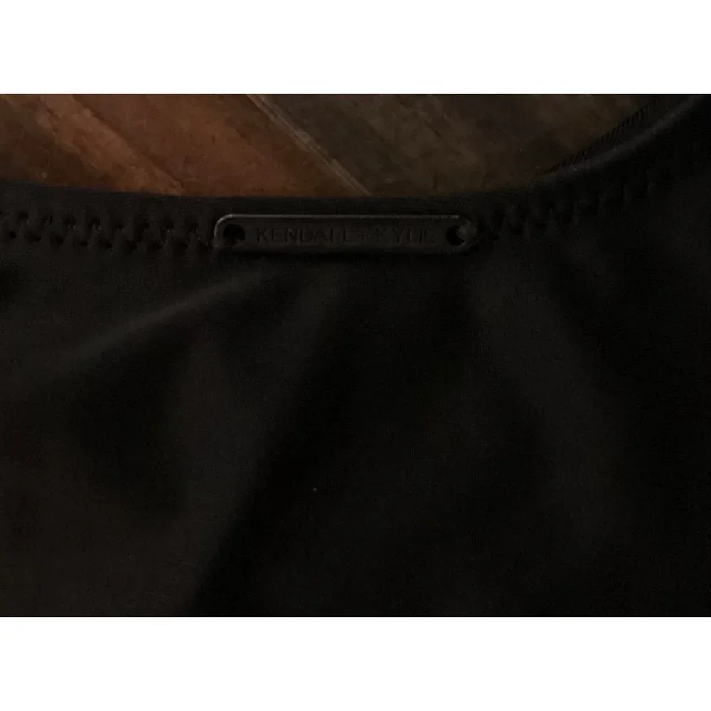 𝅺Kendall And Kylie Black And Green Bandeau One Piece Swimsuit Size XL - Picture 8 of 9